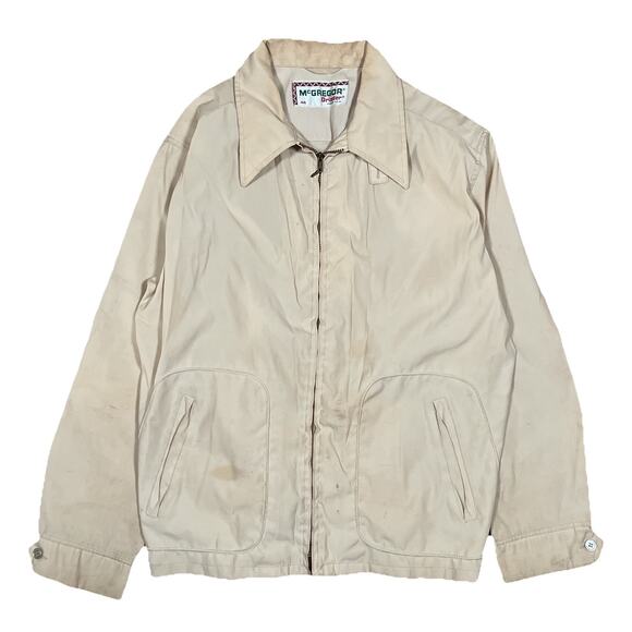 McGregor Other - Vintage McGregor Jacket 44 Beige Drizzler Full Zip USA Talon Stains